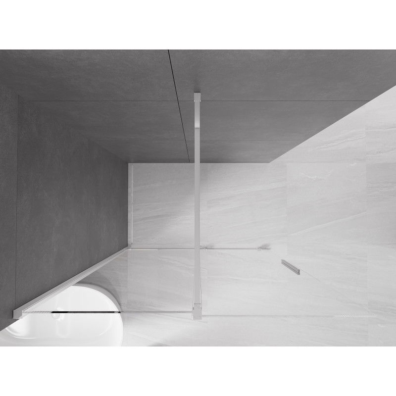 Mexen Velar Paroi de douche coulissante Walk-in 140 x 200 cm, transparent 8 mm, chrome - 871-140-000-03-01