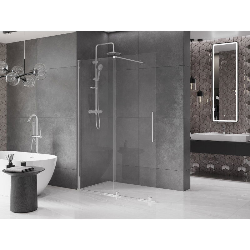 Mexen Velar paroi de douche coulissante Walk-in 160 x 200 cm, transparent 8 mm, chrome - 871-160-000-03-01