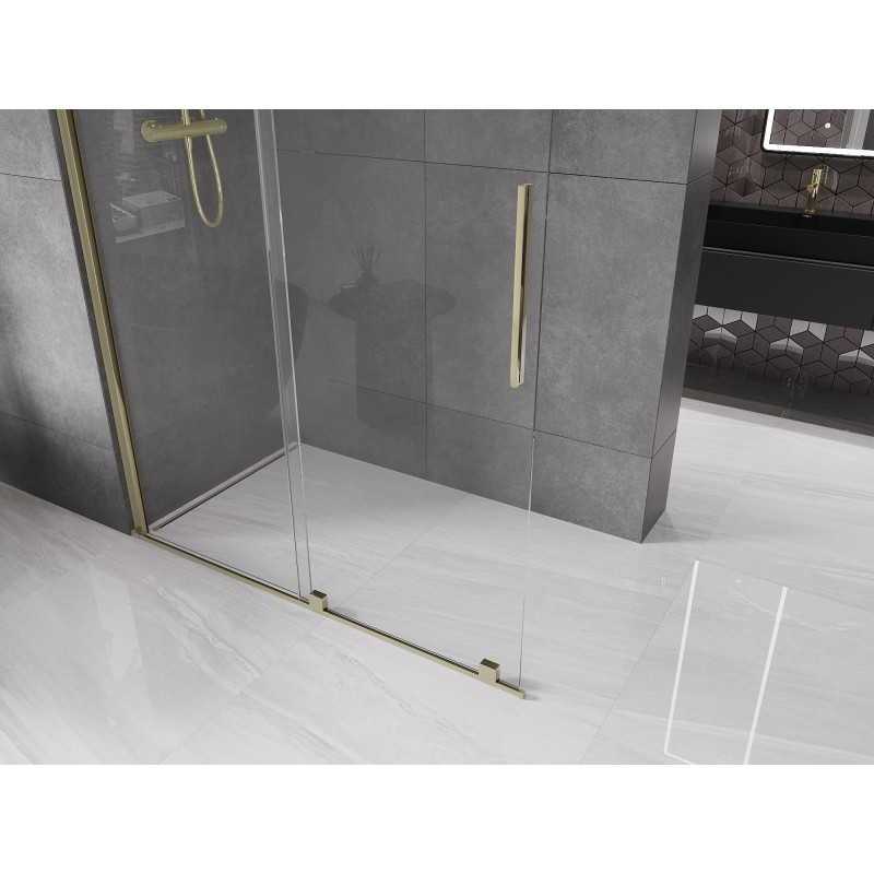 Mexen Velar paroi de douche coulissante Walk-in 130 x 200 cm, transparent 8 mm, or - 871-130-000-03-50