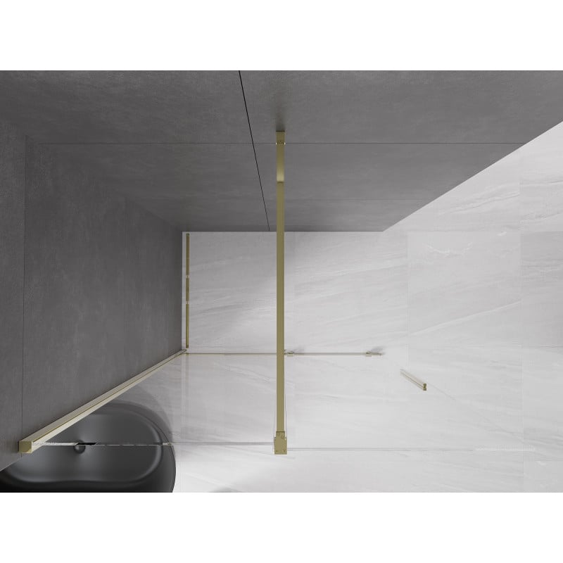Mexen Velar paroi de douche coulissante Walk-in 140 x 200 cm, transparent 8 mm, or - 871-140-000-03-50