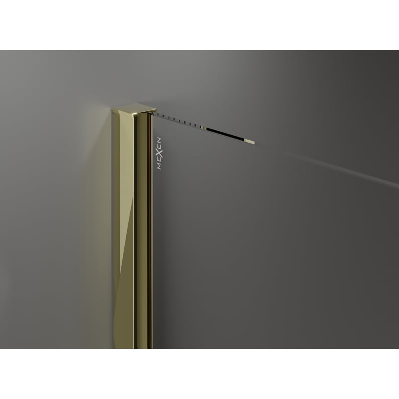 Mexen Velar paroi de douche coulissante Walk-in 140 x 200 cm, transparente 8 mm, or - 871-140-000-03-50