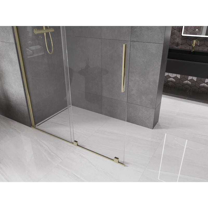 Mexen Velar paroi de douche coulissante Walk-in 150 x 200 cm, transparent 8 mm, or - 871-150-000-03-50
