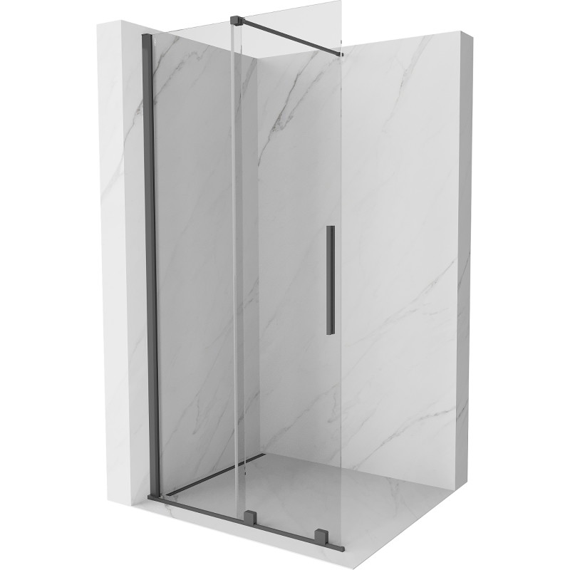 Mexen Velar paroi de douche coulissante Walk-in 70 x 200 cm, transparent 8 mm, gris fusil brossé - 871-070-000-03-66