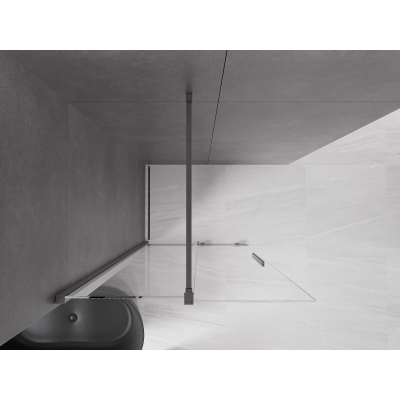 Mexen Velar paroi de douche coulissante Walk-in 85 x 200 cm, transparent 8 mm, gris canon brossé - 871-085-000-03-66