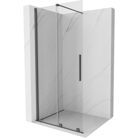 Mexen Velar paroi de douche coulissante Walk-in 110 x 200cm, transparent 8 mm, gris fusil brossé - 871-110-000-03-66