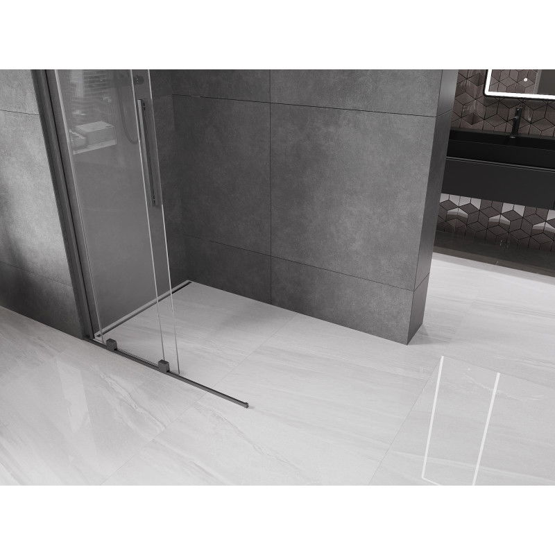Mexen Velar paroi de douche coulissante Walk-in 120 x 200 cm, transparent 8 mm, gris canon brossé - 871-120-000-03-66