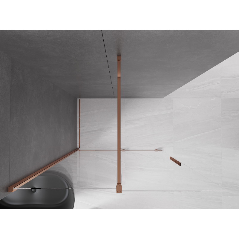 Mexen Velar Panneau de douche coulissant Walk-in 160 x 200 cm, transparent 8 mm, or rose - 871-160-000-03-60