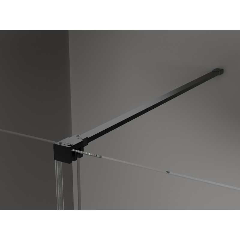Mexen Velar paroi de douche coulissante Walk-in 130 x 200 cm, transparent 8 mm, noir - 871-130-000-03-70