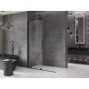 Paroi de douche coulissante Mexen Velar Walk-in 150 x 200 cm, transparent 8 mm, noire - 871-150-000-03-70