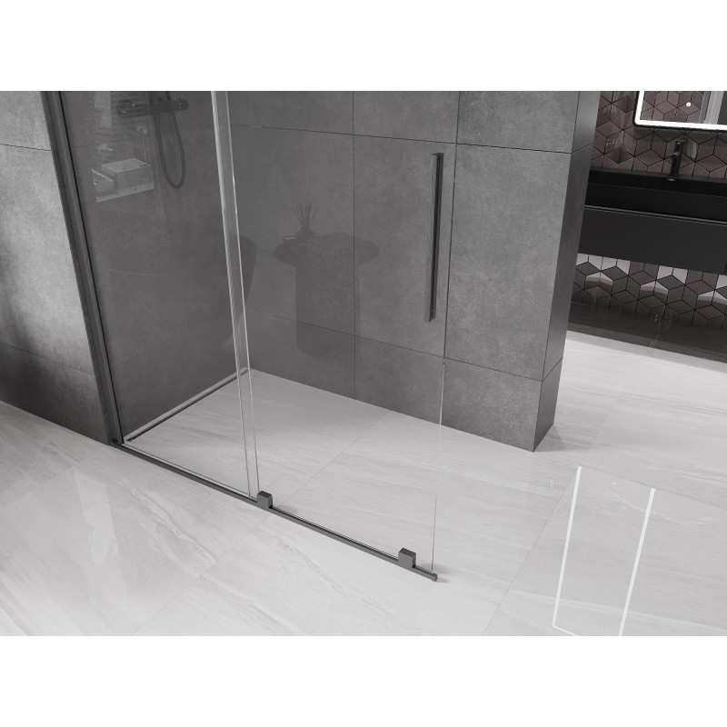 Mexen Velar paroi de douche coulissante Walk-in 130 x 200 cm, transparent 8 mm, gris canon brossé - 871-130-000-03-66
