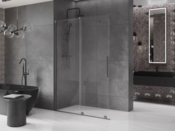 Mexen Velar paroi de douche coulissante Walk-in 130 x 200 cm, transparent 8 mm, gris canon brossé - 871-130-000-03-66