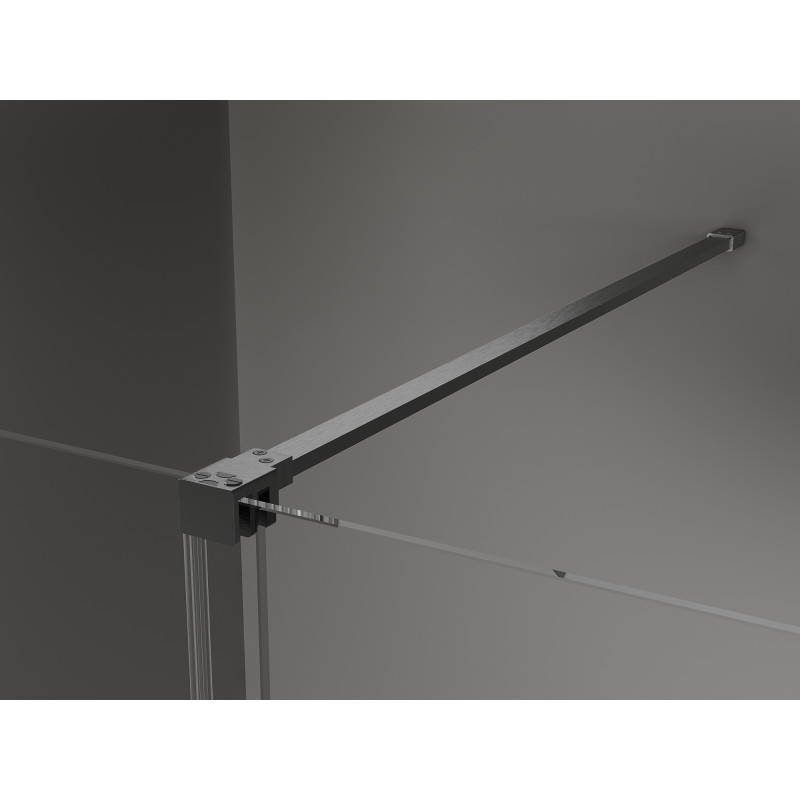 Mexen Velar paroi de douche coulissante Walk-in 140 x 200 cm, transparent 8 mm, gris acier brossé - 871-140-000-03-66