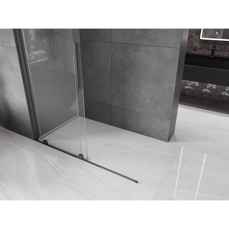 Mexen Velar paroi de douche coulissante Walk-in 160 x 200 cm, transparente 8 mm, gris canon brossé - 871-160-000-03-66