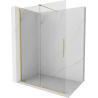 Mexen Velar Paroi de douche pliable Walk-in 140 x 200 cm, transparent 8 mm, doré brossé - 871-140-000-03-55