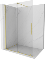Mexen Velar paroi de douche coulissante Walk-in 150 x 200 cm, transparente 8 mm, or brossé - 871-150-000-03-55
