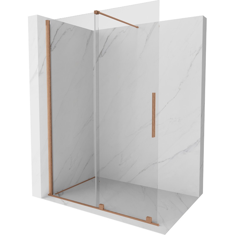 Mexen Velar Panneau de douche coulissant Walk-in 150 x 200 cm, transparent 8 mm, cuivre brossé - 871-150-000-03-65