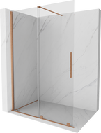 Mexen Velar paroi de douche coulissante Walk-in 160 x 200 cm, transparent 8 mm, cuivre brossé - 871-160-000-03-65