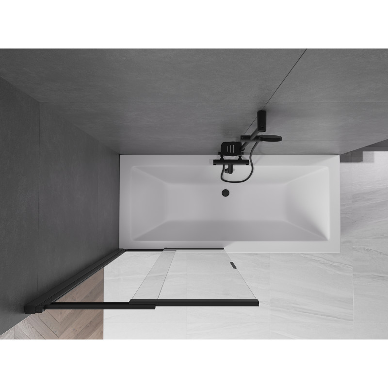 Mexen Fox paroi de douche 2 volets coulissante 85 x 150 cm, transparent, noir - 891-085-002-70-00