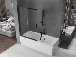 Mexen Fox paroi de douche à 2 panneaux coulissants 100 x 150 cm, transparent, noir - 891-100-002-70-00