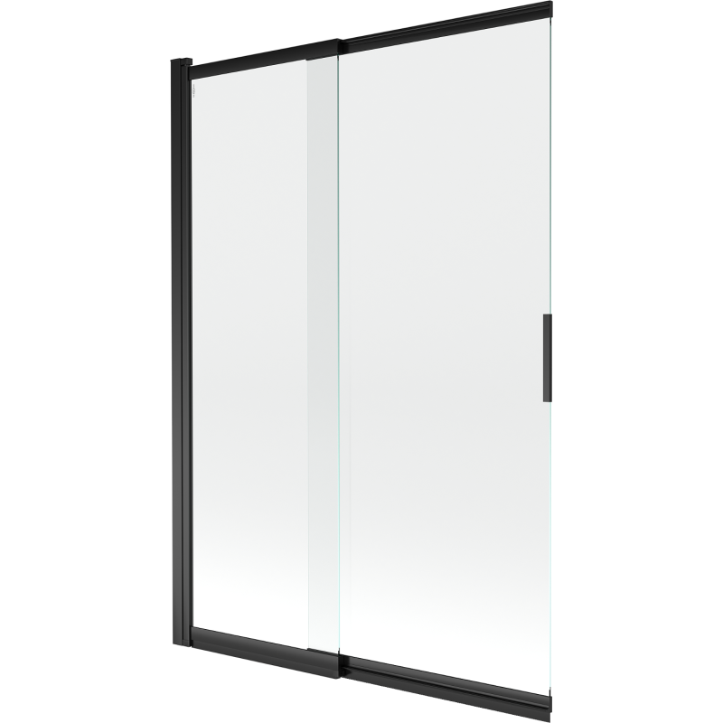 Paroi de douche coulissante 2 volets Mexen Fox 120 x 150 cm, transparent, noir - 891-120-002-70-00