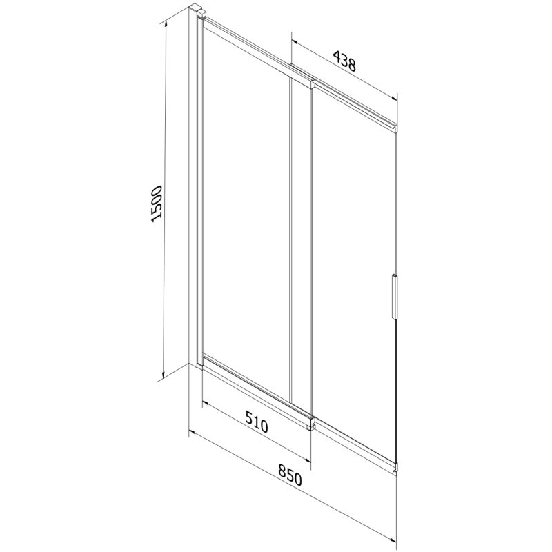 Mexen Fox paroi de douche 2 volets coulissants 85 x 150 cm, transparent, chrome - 891-085-002-01-00