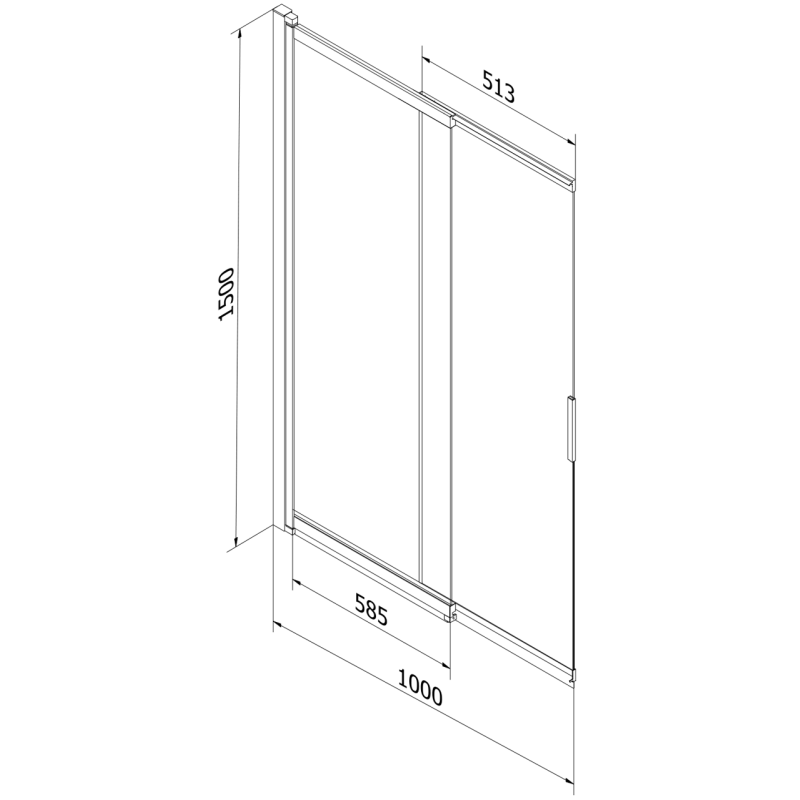 Mexen Fox paroi de douche coulissante à 2 volets 100 x 150 cm, transparent, chromé - 891-100-002-01-00