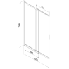 Paroi de baignoire coulissante 2 volets Mexen Fox 100 x 150 cm, transparent, doré - 891-100-002-50-00