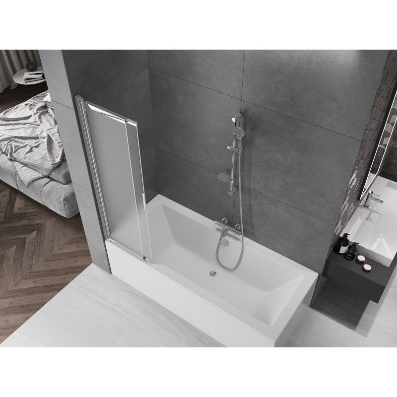 Mexen Fox pare-douche 2 volets coulissants 85 x 150 cm, givré, chrome - 891-085-002-01-30