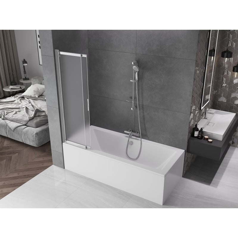Mexen Fox pare-douche 2 volets coulissants 85 x 150 cm, givré, chrome - 891-085-002-01-30
