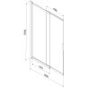 Mexen Fox pare-douche 2 volets coulissants 85 x 150 cm, givré, chrome - 891-085-002-01-30