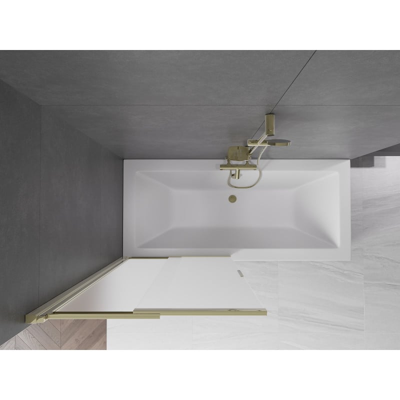 Mexen Fox paroi de douche à 2 battants coulissants 85 x 150 cm, dépoli, doré - 891-085-002-50-30
