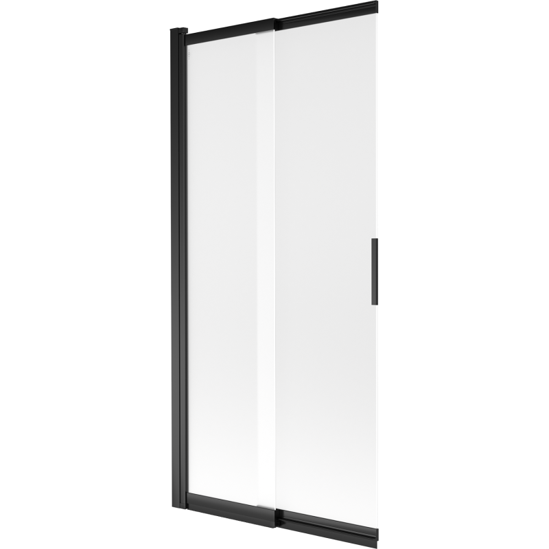 Paroi de douche Mexen Fox 2 volets coulissants 85 x 150 cm, givrée, noire - 891-085-002-70-30