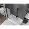 Mexen Fox paroi de baignoire coulissante à 2 volets 85 x 150 cm, givré, noir - 891-085-002-70-30