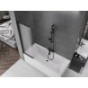 Paroi de douche Mexen Fox à 2 volets coulissants 85 x 150 cm, givrée, noire - 891-085-002-70-30