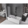 Mexen Fox paroi de baignoire coulissante à 2 volets 85 x 150 cm, givré, noir - 891-085-002-70-30
