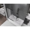 Paroi de douche Mexen Fox à 2 volets coulissants 85 x 150 cm, givrée, noire - 891-085-002-70-30