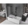 Mexen Fox paroi de baignoire coulissante à 2 volets 85 x 150 cm, givré, noir - 891-085-002-70-30