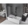 Paroi de douche Mexen Fox à 2 volets coulissants 85 x 150 cm, givrée, noire - 891-085-002-70-30