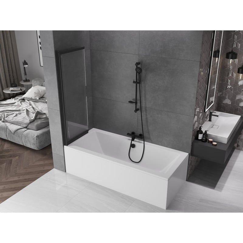 Mexen Fox paroi de douche à 2 panneaux coulissants 100 x 150 cm, transparent, noir - 891-100-002-70-00