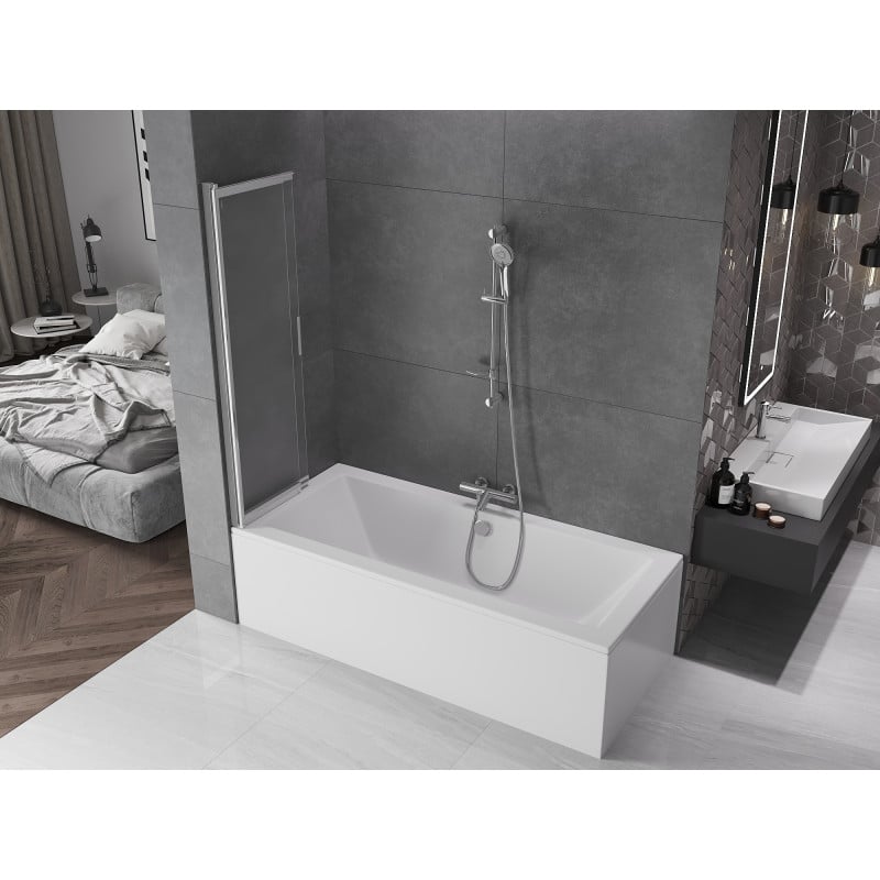Mexen Fox pare-douche 2 volets coulissants 85 x 150 cm, givré, chrome - 891-085-002-01-30