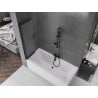 Paroi de douche Mexen Fox à 2 volets coulissants 85 x 150 cm, givrée, noire - 891-085-002-70-30