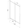 Mexen Fox paroi de douche 2 volets coulissants 100 x 150 cm, givré, chrome - 891-100-002-01-30