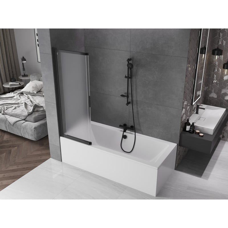 Mexen Fox paroi de douche 2 panneaux coulissants 100 x 150 cm, dépoli, noir - 891-100-002-70-30