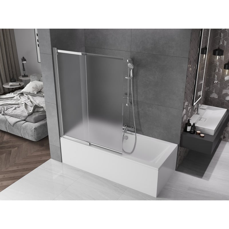 Mexen Fox paroi de douche 2 panneaux coulissants 120 x 150 cm, givré, chrome - 891-120-002-01-30