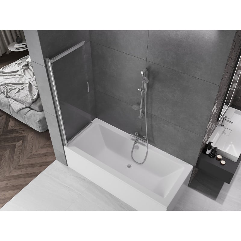Mexen Fox paroi de baignoire 2 volets coulissants 120 x 150 cm, transparent, chrome - 891-120-002-01-00