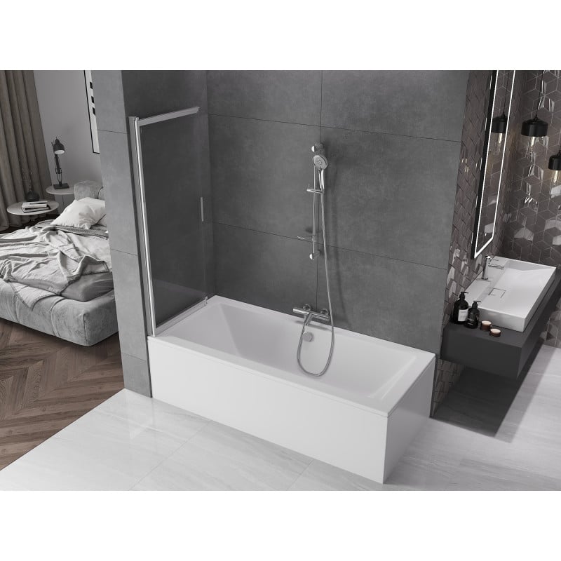 Mexen Fox paroi de baignoire 2 volets coulissants 120 x 150 cm, transparent, chrome - 891-120-002-01-00