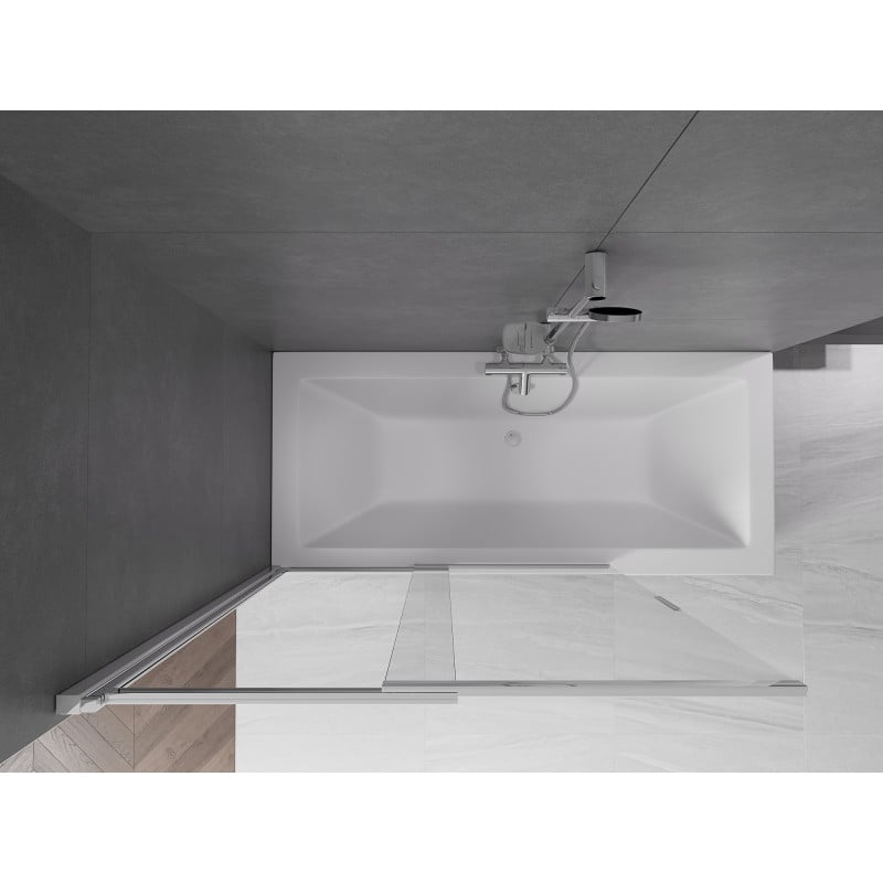 Mexen Fox paroi de baignoire 2 volets coulissants 120 x 150 cm, transparent, chrome - 891-120-002-01-00