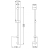 Mexen DF barre de douche avec porte-savon 80 cm, gris pistolet brossé - 79382-66