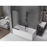 Mexen Fox paroi de baignoire coulissante à 2 volets 120 x 150 cm, givre, noir - 891-120-002-70-30