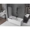 Paroi de douche Mexen Fox à 2 volets coulissants 120 x 150 cm, givrée, noire - 891-120-002-70-30